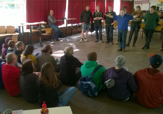 Gruppe beim Blockadetraining